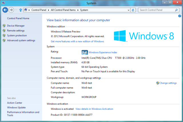 detune windows 8