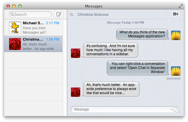 Messages replaces iChat. One window replaces many. Confusion replaces familiarity.