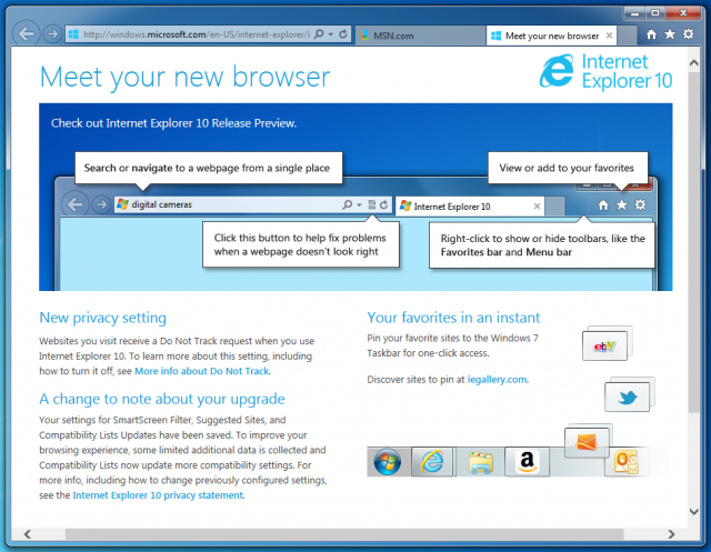 Internet Explorer 10 screenshot