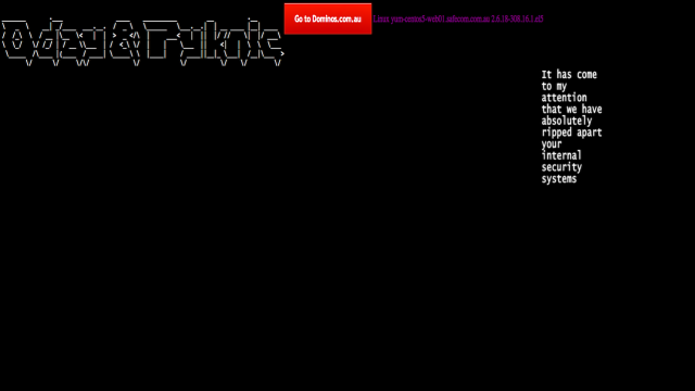 tampilan situs Pizza Hut Australia yang dikerjai hacker.