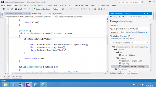 visual studio git microsoft tfs code integration embraces support repository committing enlarge arstechnica