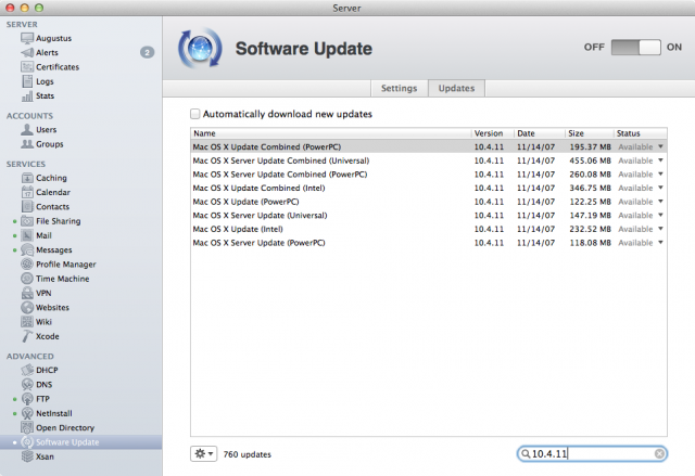 the latest software update for mac os x