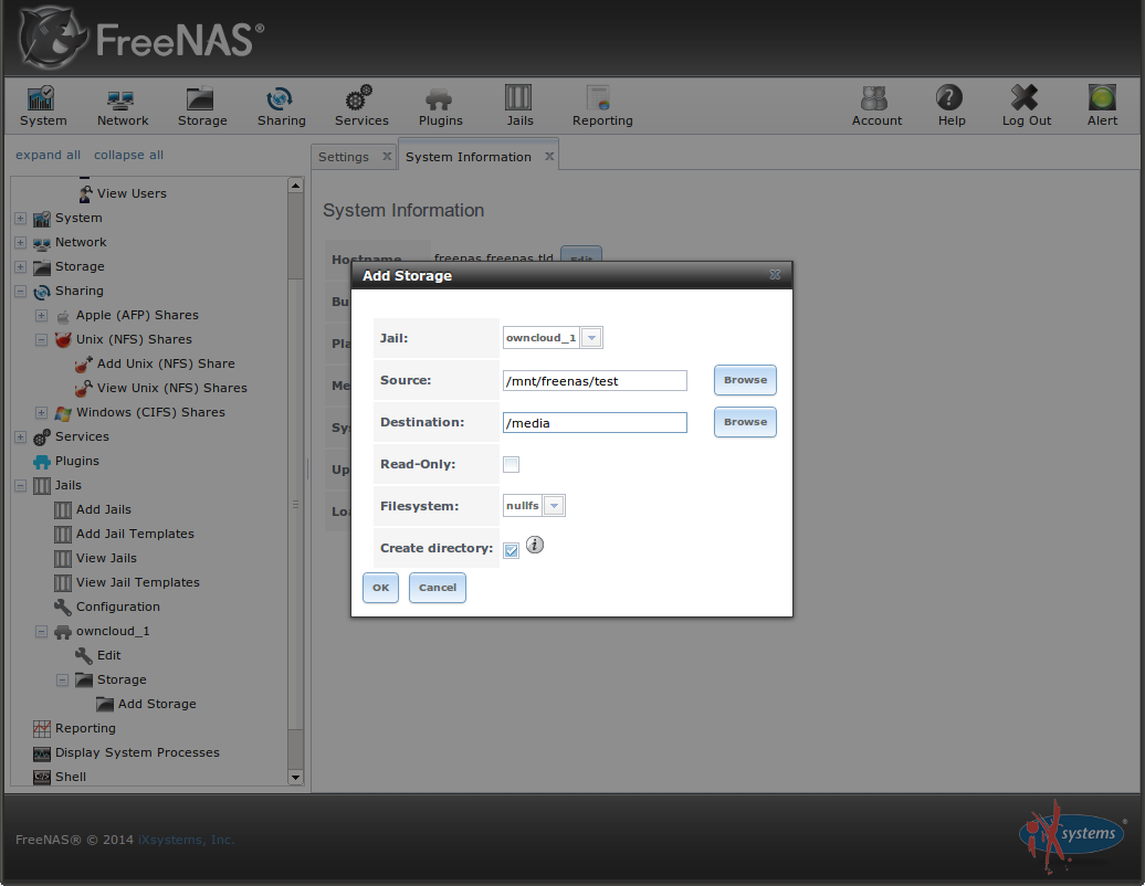 owncloud on freenas