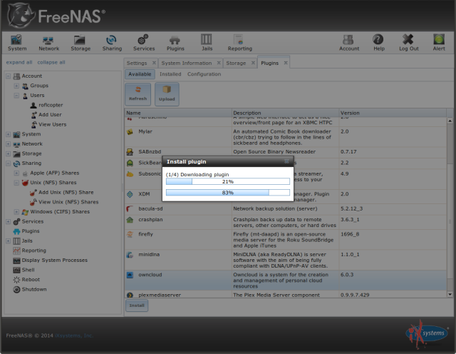 bitnami owncloud freenas data