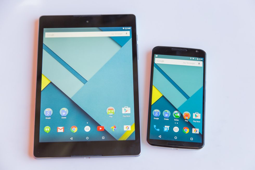 The Nexus 9 and Nexus 6.