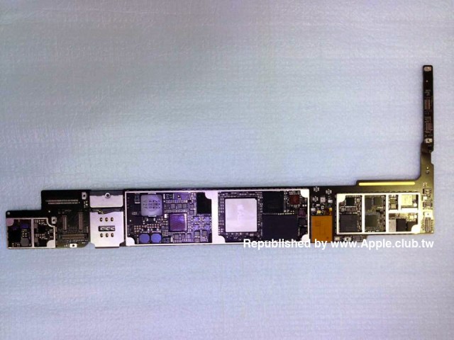 photo of Fuzzy, Bigfoot-esque iPad logic board photo points to Apple A8X chip image