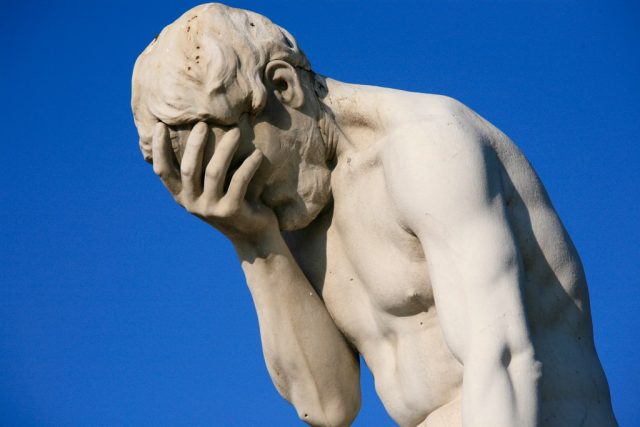 facepalm statue