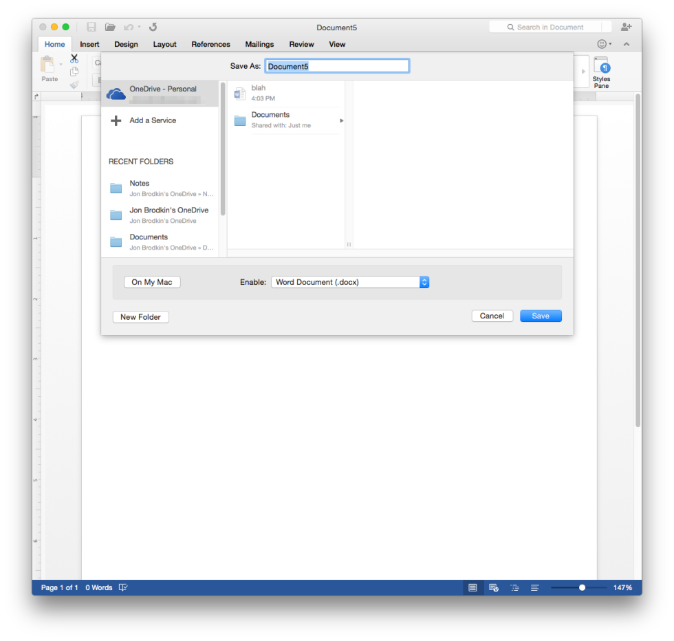 how to save as word document on mac