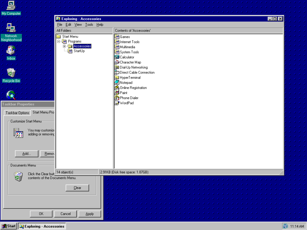 windows 95 start menu