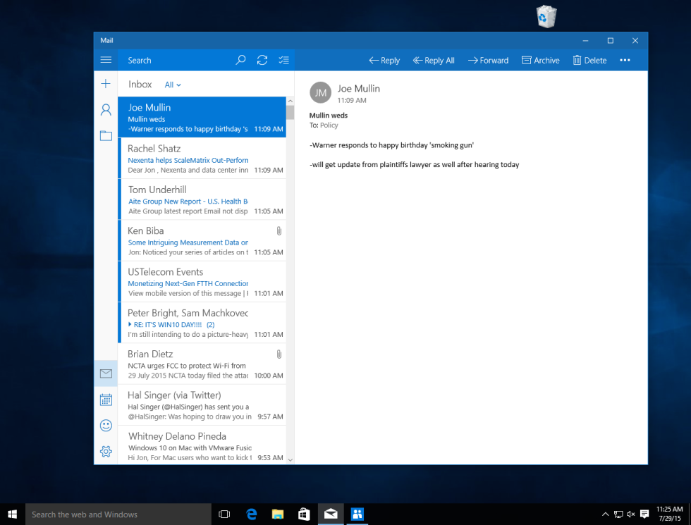 how to sync office 365 mail to mail on windows 10