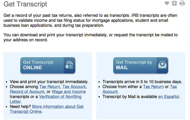 Requesting Tax Return Transcripts | Financial Aid