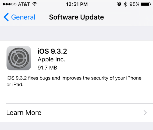 photo of iOS 9.3.2 is here, fixes iPhone SE Bluetooth problems and other bugs image