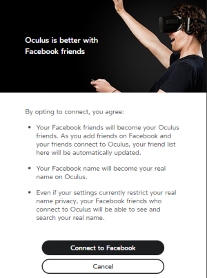 This Facebook-connectivity update appears to be rolling out to Oculus Rift users in waves as part of the headset PC software's 1.8 update.