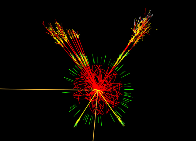 A possible Higgs signal seen in the ATLAS detector at the LHC.