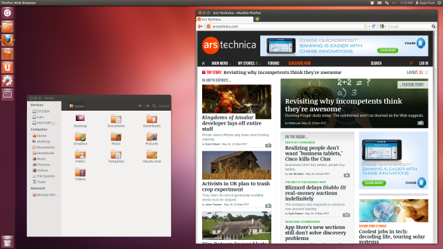 The Ubuntu 12.04 desktop