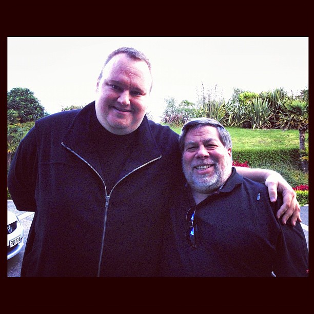Kim Dotcom and Steve Wozniak in an undated photo uploaded to Instagram
