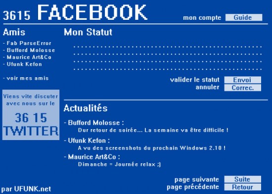 Facebook as re-imagined on Minitel