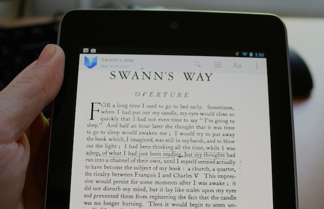 Text on the Nexus 7, looking beautiful. 