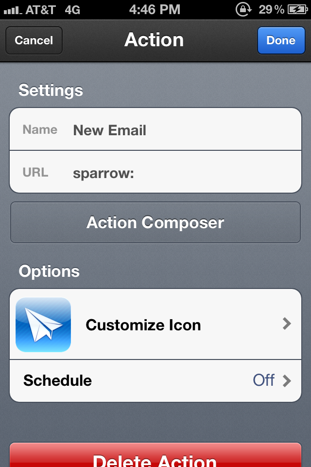 Adding actions is simple enough; I just wish there were more options.