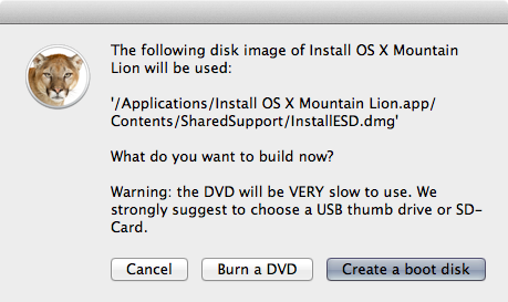 create mac os x mountain lion install disk