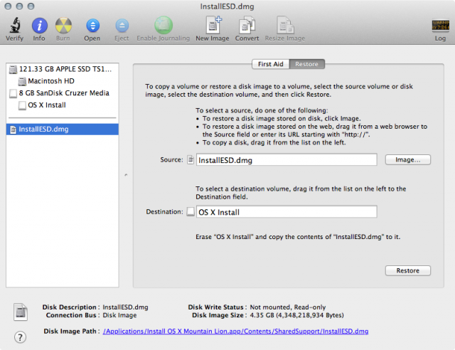 create bootable usb os x from dmg