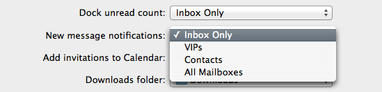 Mail includes a few simple notification options which will probably suffice for most users.