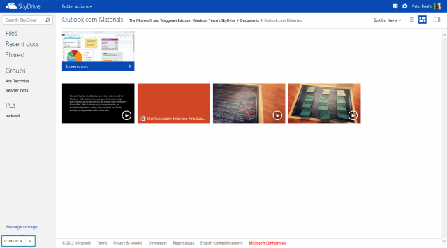 SkyDrive will look a little something like this.