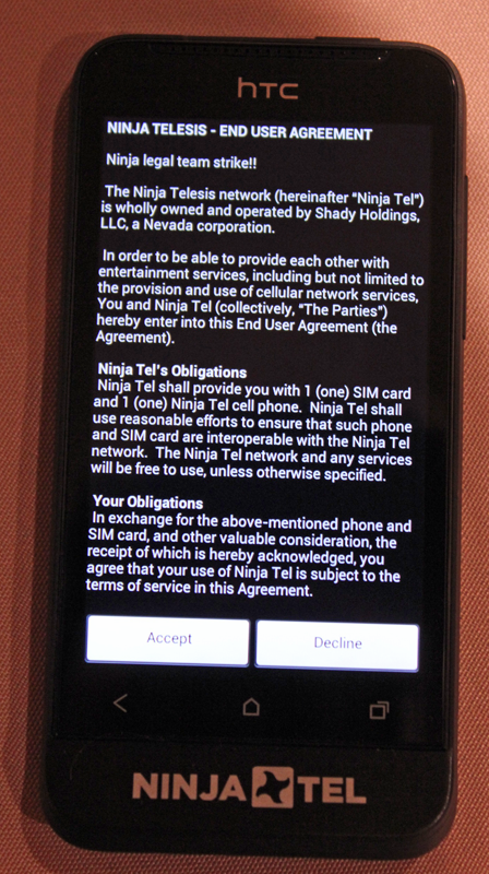 Ninja Tel terms of service.