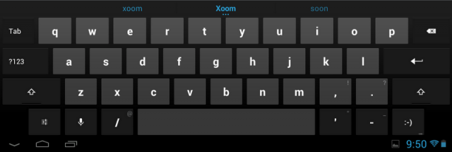 The new keyboard, along with its typing suggestions, also makes the jump to the larger tablet.