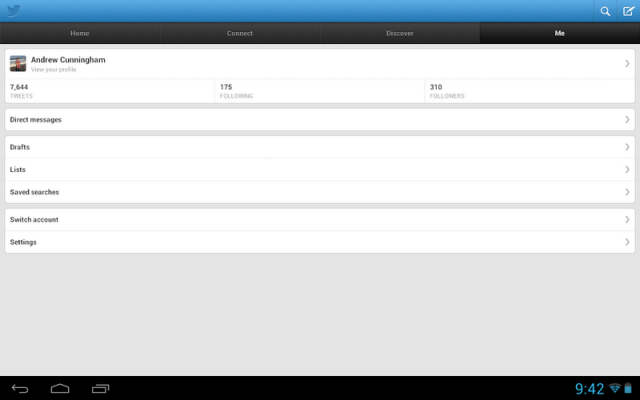 Twitter on the Xoom: wasting space since 2011.