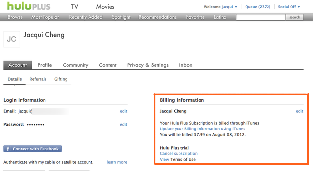 You can see your subscription status and who's billing you through Hulu's website.