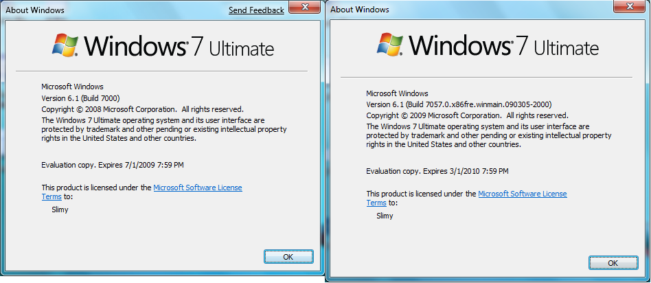 Side by side: UI changes from Windows 7 beta to build 7057