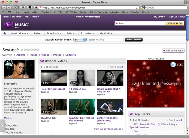 Beyonce Yahoo Music Videos