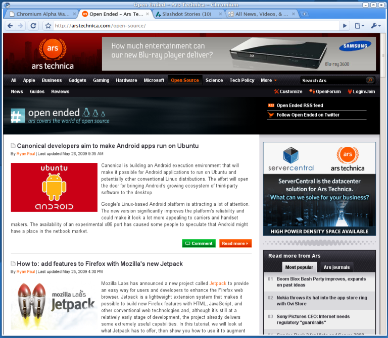 Hands on: Google Chromium browser alpha for Linux - Ars Technica