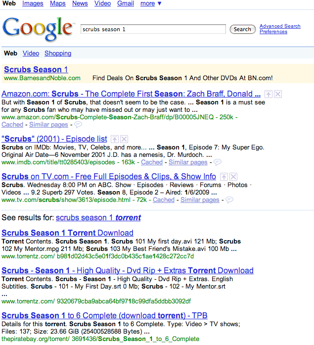 635px x 697px - Google to searchers: would you like a .torrent of that show? | Ars Technica