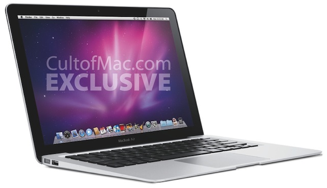 A mockup of a rumored new MacBook Air design.