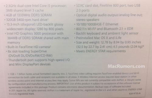 13″ MacBook Pro specs leaked, reveal “Thunderbolt” I/O port | Ars