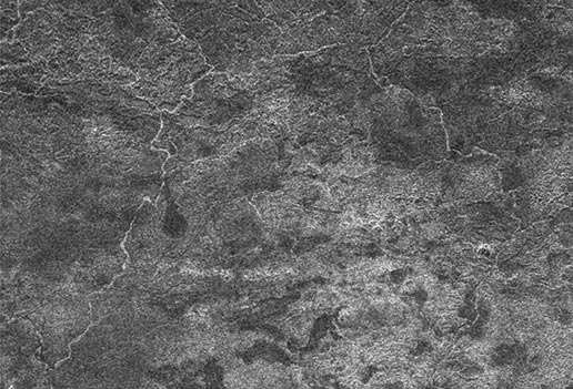 A network of river channels on Xanadu, the continent-sized region of Titan.