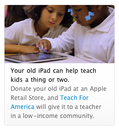 Apple has begun promoting Teach for America on its retail site