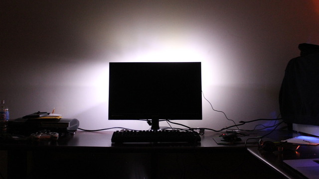 behind desk lighting