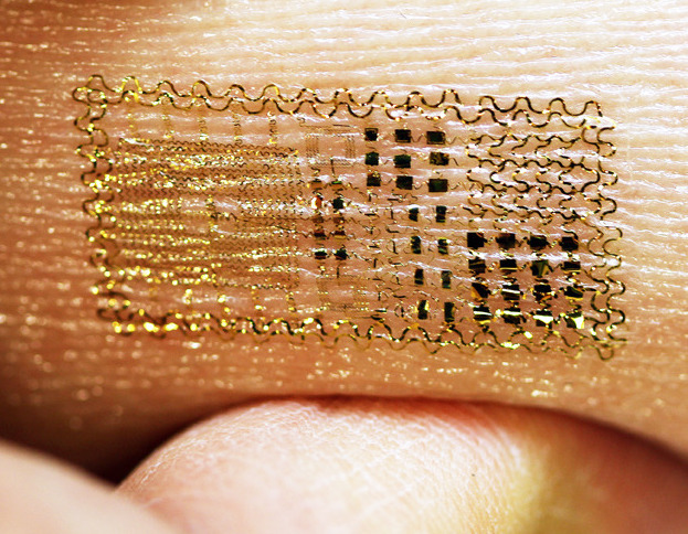 Temporary tattoos fitted with electronics make flexible, ultrathin sensors