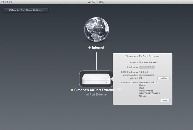 airport utility not showing base station