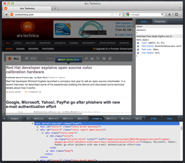 Firefox 10 arrives with new dev tools and full-screen API