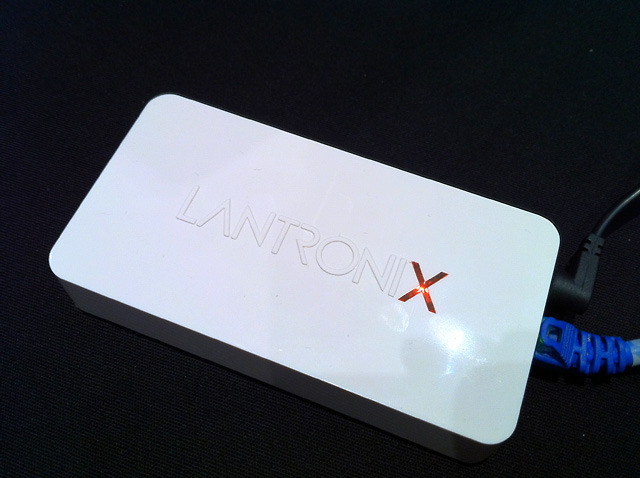 Lantronix's xPrintServer is very small and easily connects to any network via Ethernet.