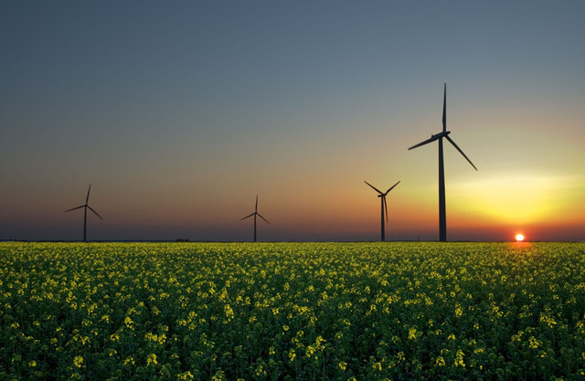 Wind turbines in Sandesneben, Germany