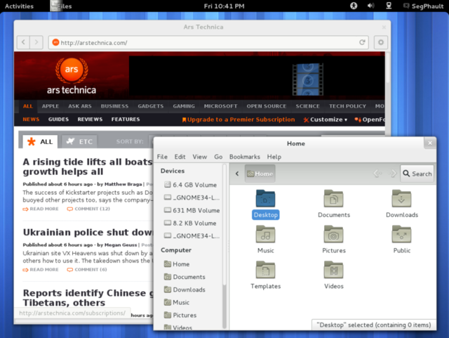 The GNOME 3.4 desktop