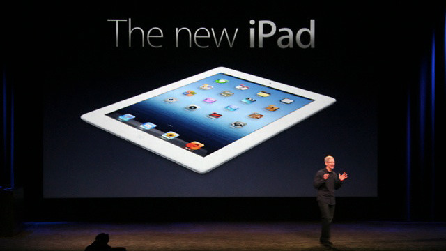 Apple CEO Tim Cook introduced the iPad 3 at a special media event in San Francisco on Wednesday.