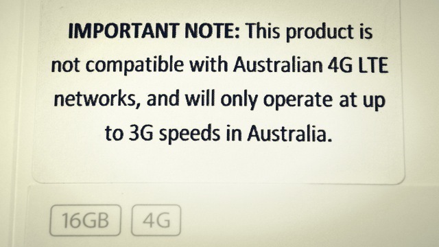 All iPad WiFi + 4G models sold in Australia have this sticker attached.