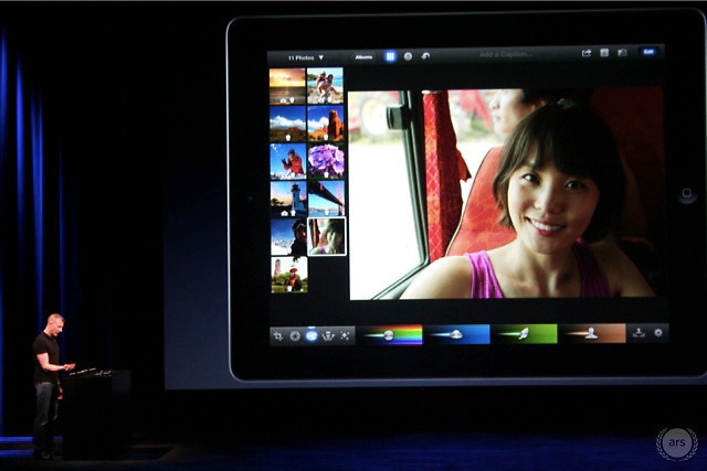 Apple's head engineer for photo and video application, Randy Ubillos, demos the new iOS version of iPhoto.