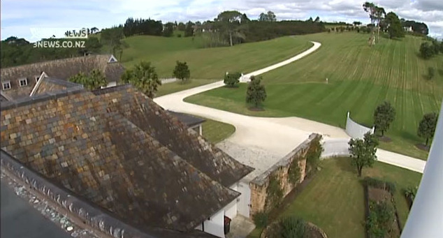 View from one of the CCTV cameras at Kim Dotcom's New Zealand mansion